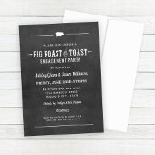 Pig Roast en Toast Chalkboard Bruiloft Verloving Kaart