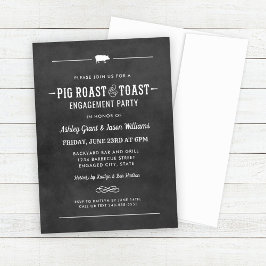 Pig Roast en Toast Chalkboard Bruiloft Verloving Kaart