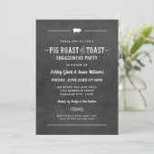 Pig Roast en Toast Chalkboard Bruiloft Verloving Kaart (Staand voorkant)
