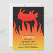 Pig Roast Flame BBQ Platte Uitnodiging (Voorkant)