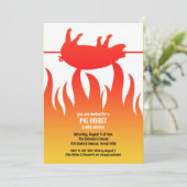 Pig Roast Flame BBQ Platte Uitnodiging (Staand voorkant)