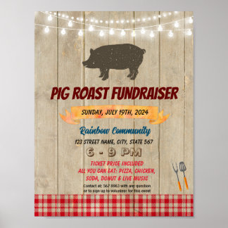 Pig Roast Fundraiser Event sjabloon Poster
