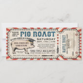 Pig Roast Graduation Invitations met Raffle Ticket Kaart (Voorkant)