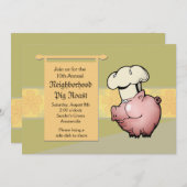 Pig Roast Invitation Kaart (Voorkant / Achterkant)