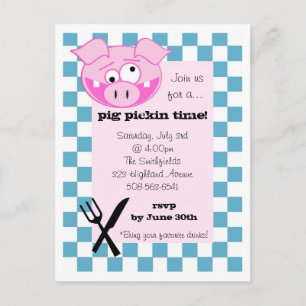 Pig Roast Invitation Uitnodiging Briefkaart