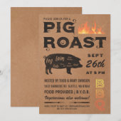 Pig Roast Invitations | BBQ Butcher Paper Kaart (Voorkant / Achterkant)