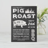 Pig Roast Invitations | BBQ Chalkboard Kaart (Staand voorkant)
