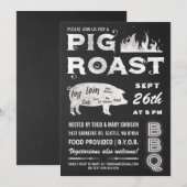 Pig Roast Invitations | BBQ Chalkboard Kaart (Voorkant / Achterkant)