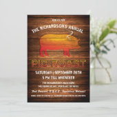 Pig Roast Invitations | Houtbranding Kaart (Staand voorkant)