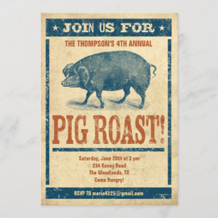Pig Roast Invitations Kaart