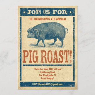 Pig Roast Invitations Kaart