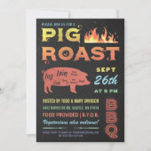 Pig Roast Invitations | Kleur van het Chalkboard v Kaart (Voorkant)