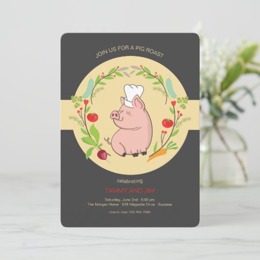 Pig Roast Kaart (Staand voorkant)