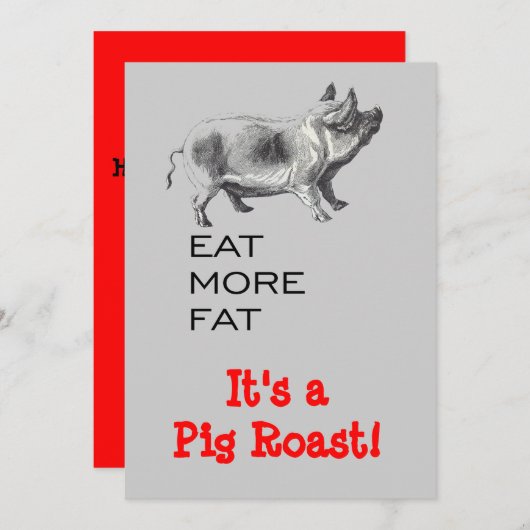 Pig Roast Kaart (Voorkant / Achterkant)