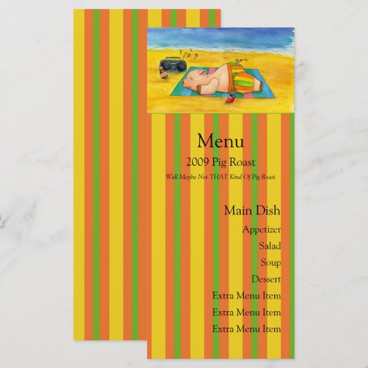 Pig Roast Menu Card (Voorkant / Achterkant)