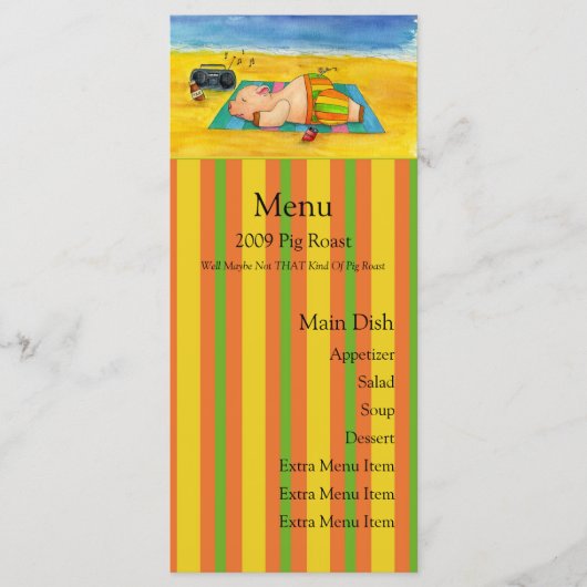 Pig Roast Menu Card (Voorkant)