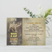 Pig Roast Oude  feestuitnodigingen Kaart (Staand voorkant)