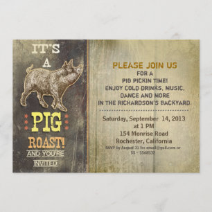 Pig Roast Oude  feestuitnodigingen Kaart