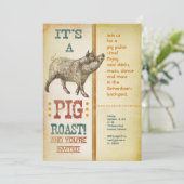 Pig Roast Party  Uitnodigingen (Staand voorkant)