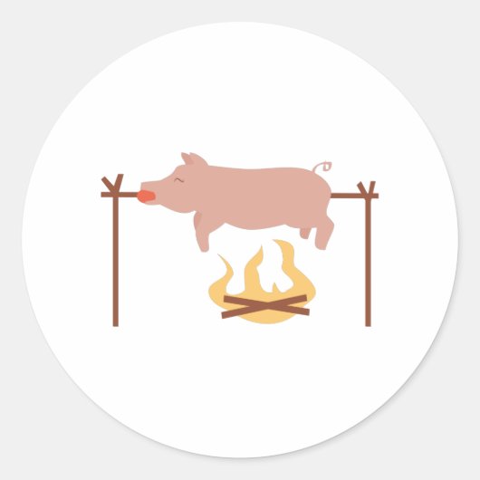 Pig Roast Ronde Sticker (Voorkant)