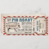 Pig Roast Ticket Uitnodigingen met Raffle Ticket v (Voorkant / Achterkant)
