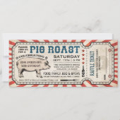 Pig Roast Ticket-uitnodigingen met Raffle Ticket v Kaart (Voorkant)
