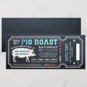 Pig Roast Ticket-uitnodigingen met Raffle Ticket v Kaart (Voorkant / Achterkant)