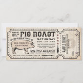 Pig Roast Ticket-uitnodigingen met Raffle Ticket v Kaart (Voorkant)