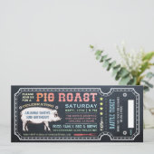 Pig Roast Ticket-uitnodigingen met Raffle Ticket v Kaart (Staand voorkant)