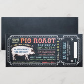 Pig Roast Ticket-uitnodigingen met Raffle Ticket v Kaart (Voorkant / Achterkant)
