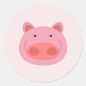 Pig Ronde Sticker (Voorkant)
