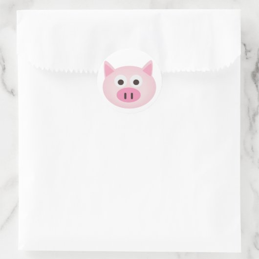 Pig Ronde Sticker (Tas)