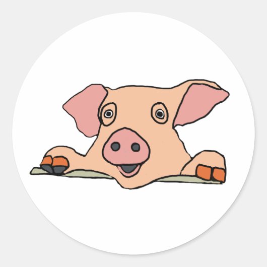 Pig Ronde Sticker (Voorkant)