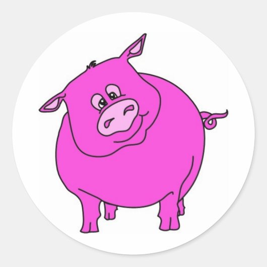 Pig Ronde Sticker (Voorkant)