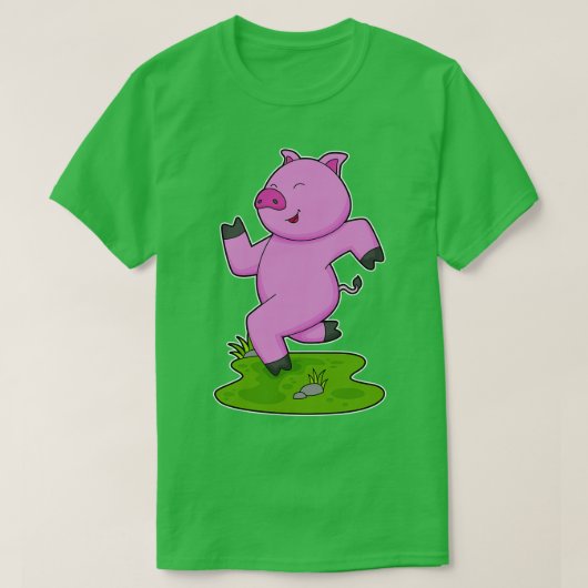 Pig Running Fitness T-shirt (Design voorkant)