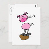 Pig Says Oink T-shirts en Gifts Briefkaart (Voorkant / Achterkant)
