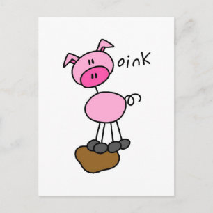 Pig Says Oink T-shirts en Gifts Briefkaart