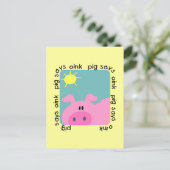 Pig Says Oink T-shirts en Gifts Briefkaart (Staand voorkant)