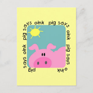 Pig Says Oink T-shirts en Gifts Briefkaart