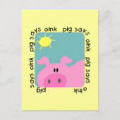 Pig Says Oink T-shirts en Gifts Briefkaart (Voorkant)