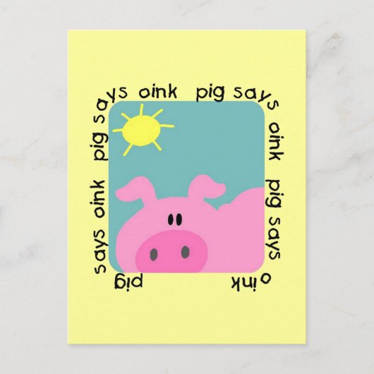Pig Says Oink T-shirts en Gifts Briefkaart (Voorkant)