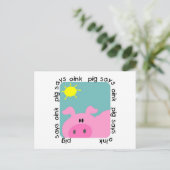 Pig Says Oink T-shirts en Gifts Briefkaart (Staand voorkant)