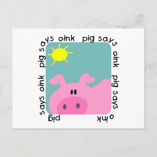 Pig Says Oink T-shirts en Gifts Briefkaart (Voorkant)