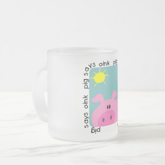 Pig Says Oink T-shirts en Gifts Matglas Koffiemok (Voorkant links)
