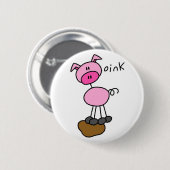 Pig Says Oink T-shirts en Gifts Ronde Button 5,7 Cm (Voorkant /achterkant)