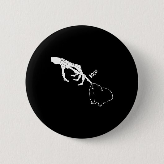 Pig Scary Skeleton Hand Boop Funny Spooky Hallowee Ronde Button 5,7 Cm (Voorkant)