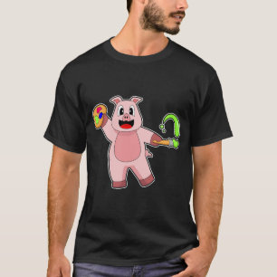 Pig Schilderen Penseel Kleur T-shirt