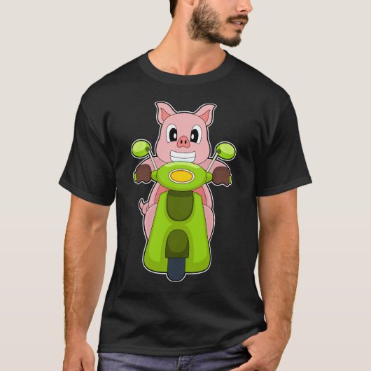 Pig Scooter T-shirt (Voorkant)
