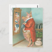 Pig Shamrock St Patrick's Day Kaart (Voorkant / Achterkant)