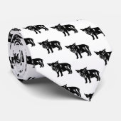 Pig Silhouette Boerderij BBQ Stropdas (Opgerold)